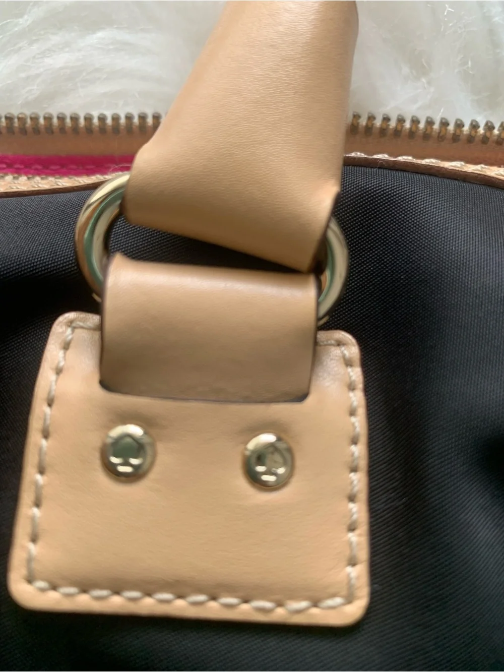Kate Spade Large Black Nylon Laptop Bag Adjustable Strap, Multi Pocket Storage